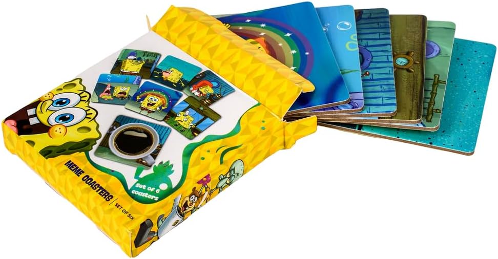 Set di sottobicchieri meme SpongeBob laminato