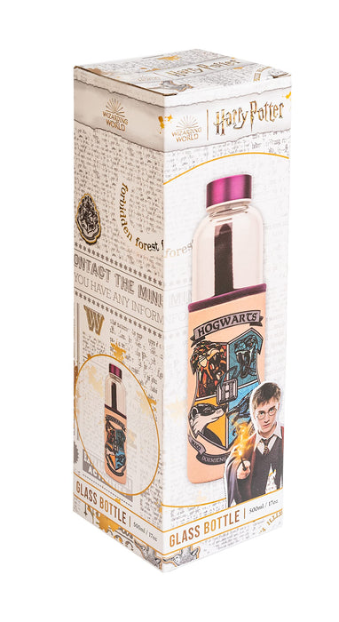 Harry Potter Glasflasche mit Hogwarts-Wappen