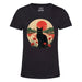 Sunset Cat  - Vista principal Camiseta Girlie Negra