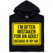 Mistaken For An Adult - Vista principale Hoodie Nero