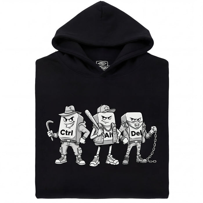 Ctrl Alt Del - La Banda Más Dura del Teclado - Vista Principal Sudadera Negro