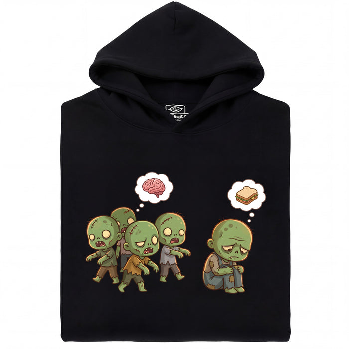 Zombie Vegetarian - Front view Hoodie Black