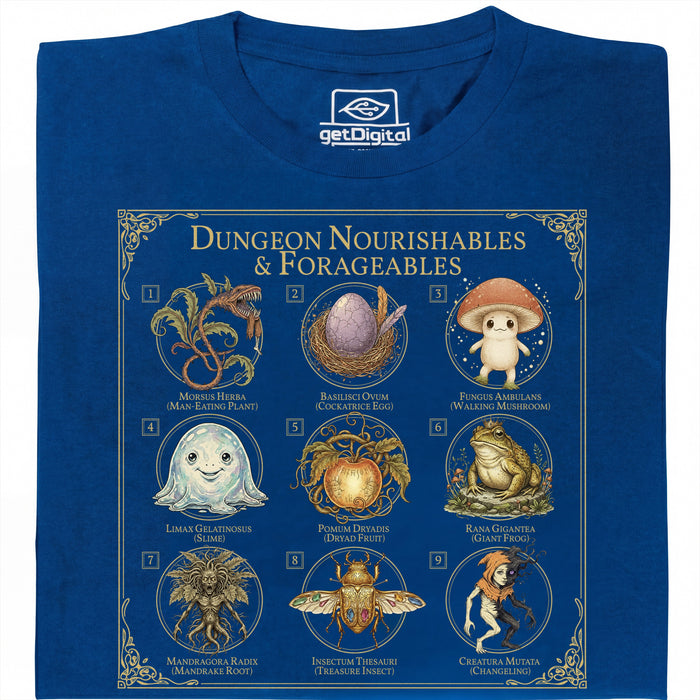 Dungeon Nourishables - Hoofdweergave T-shirt Blauw