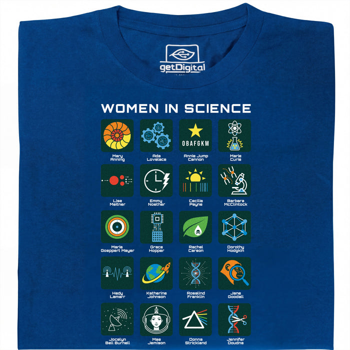 Women in Science - 20 Pioneers of Science - Main view T-shirt Blue