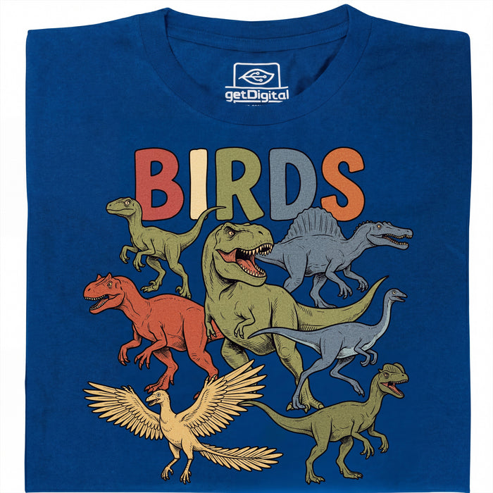 BIRDS - Front view T-Shirt Blue