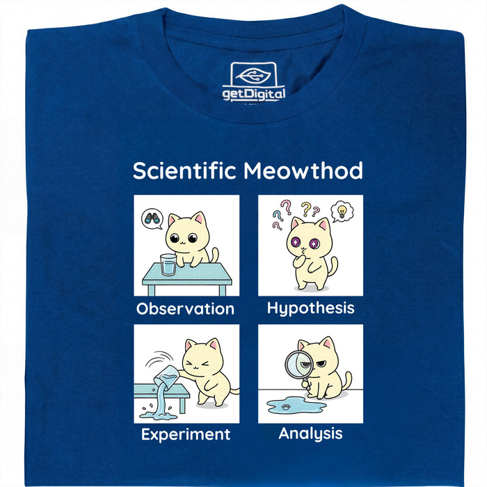 Scientific Meowthod - Vista principal Camiseta Azul
