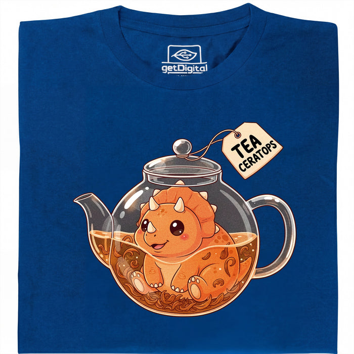 Tea-Ceratops - Hoofdweergave T-Shirt Blauw