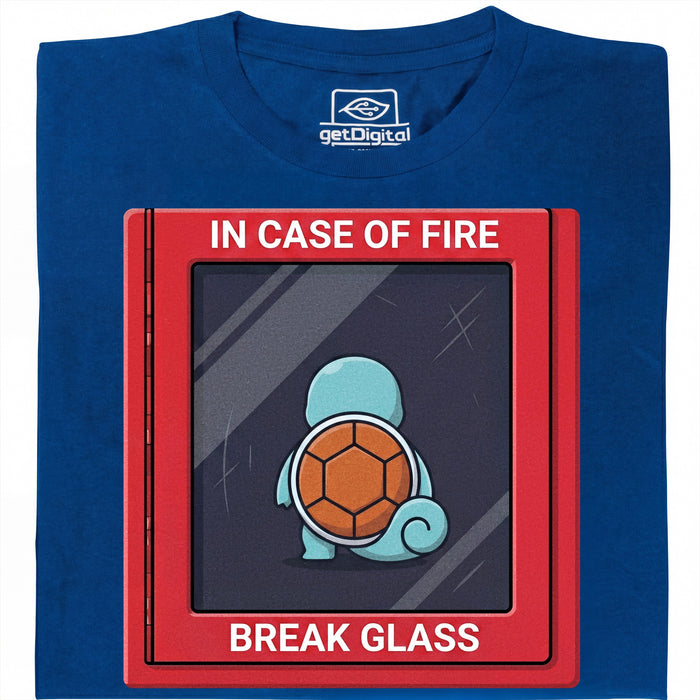 In Case of Fire - Break Glass - Vista principal Camiseta Azul