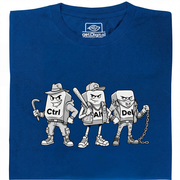 Ctrl Alt Del - La Banda Más Dura del Teclado - Vista Principal Camiseta Azul
