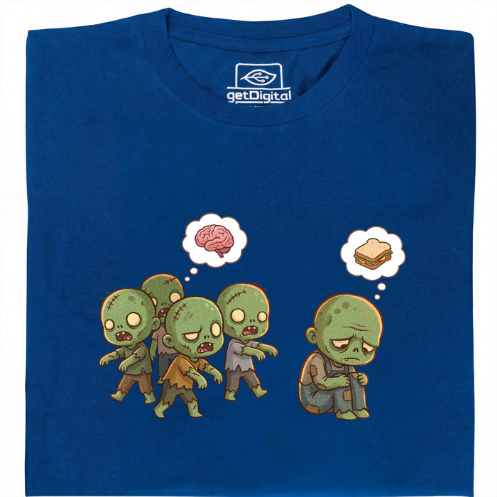 Zombie Vegetarian - Front view T-Shirt Blue