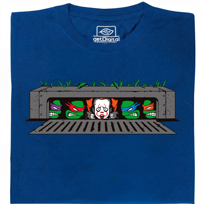 IT vs. Turtles - Vista principal Camiseta Azul