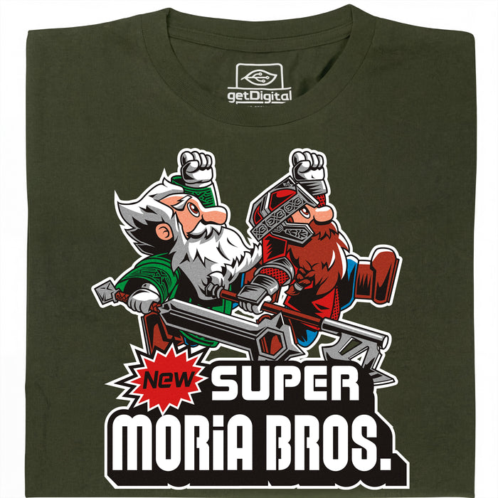Super Moria Bros - Hoofdaanzicht T-Shirt Donkergroen