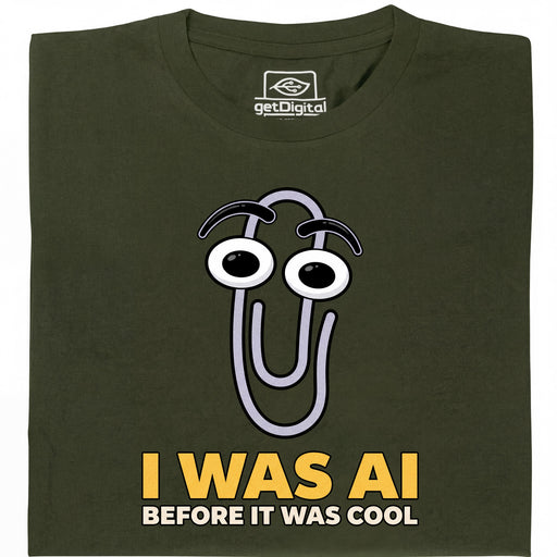 I Was AI Before It Was Cool - Vue principale T-Shirt Vert Foncé