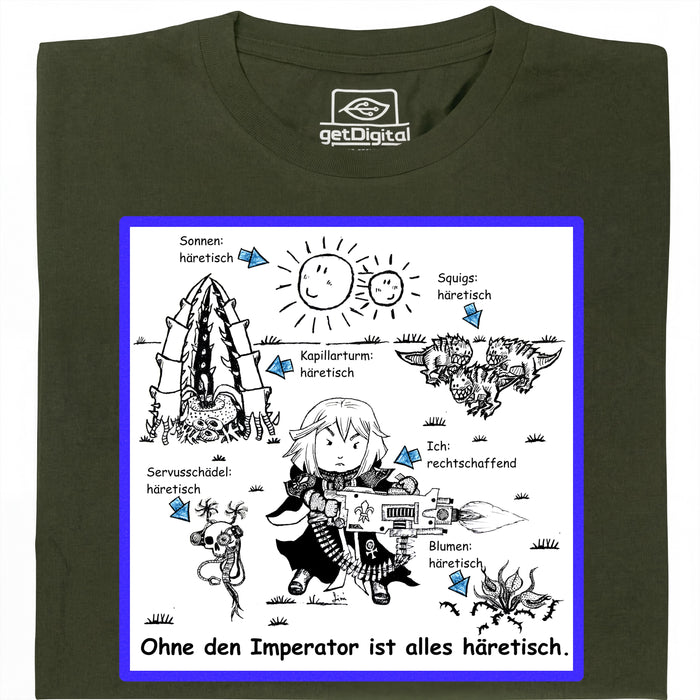 ¡Todo es Herético! - Vista Principal Camiseta Verde Oscuro