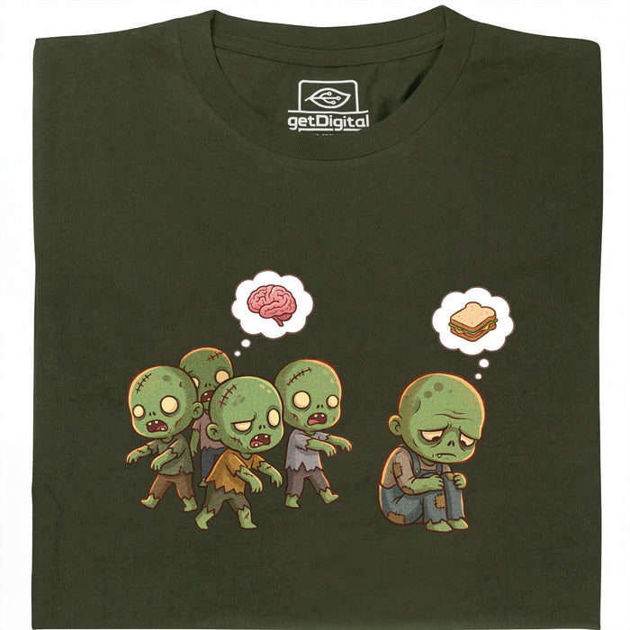 Zombie Vegetarian - Front view T-Shirt Dark Green