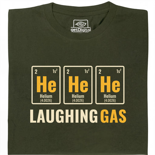 Lachgas - Voorkant T-Shirt Donkergroen