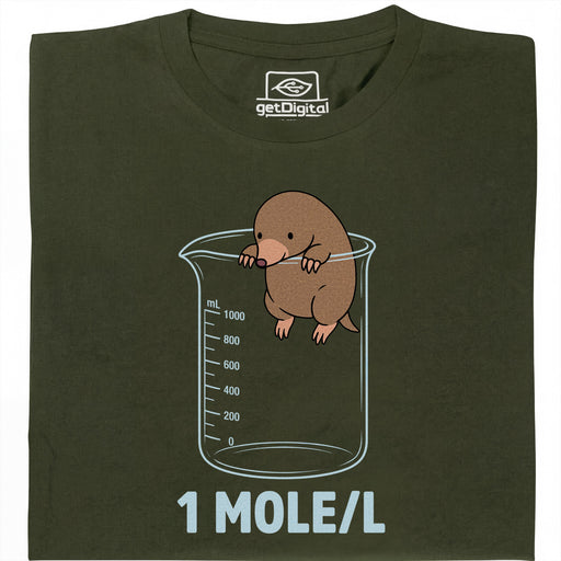 One Mole per Liter  - Hauptansicht T-Shirt Dunkelgrün