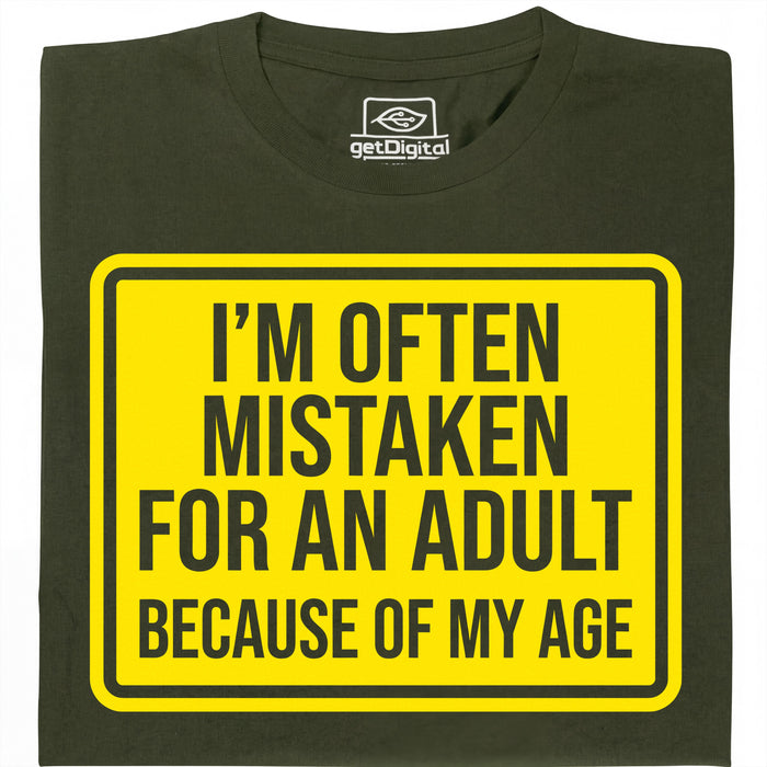 Mistaken For An Adult - Vista principale T-Shirt Verde Scuro