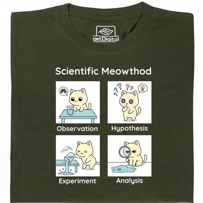 Scientific Meowthod - Vista principal Camiseta Verde oscuro