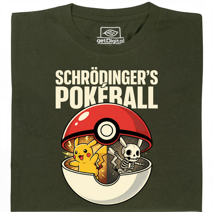 Schrödinger's Ball - Hoofdweergave T-Shirt Donkergroen
