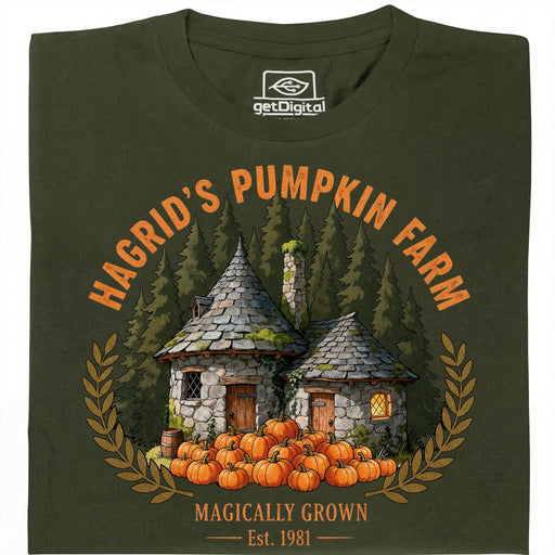 Magical Pumpkin Farm - Hoofdaanzicht T-Shirt Donkergroen