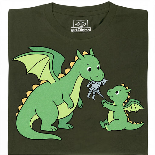 Dragon Parenting - Hauptansicht T-Shirt Dunkelgrün