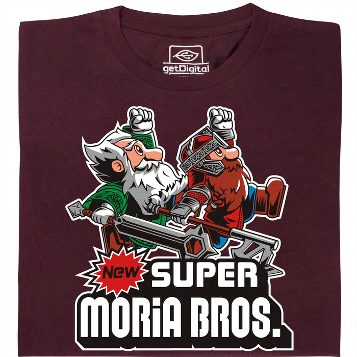 Super Moria Bros - Hoofdaanzicht T-Shirt Donkerrood