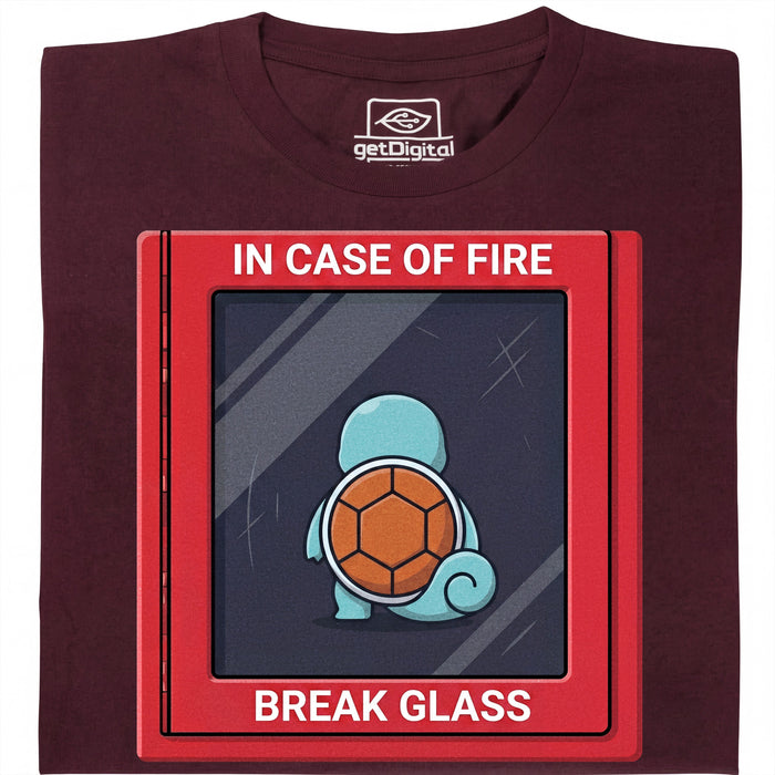 In Case of Fire - Break Glass - Vista principal Camiseta Rojo Oscuro