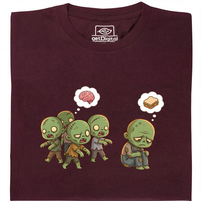 Zombie Vegetarian - Front view T-Shirt Dark Red