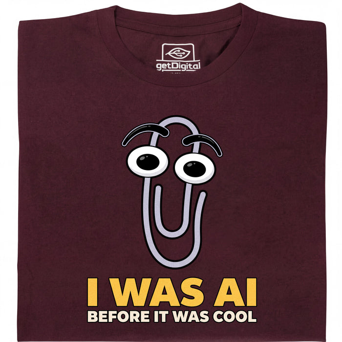 I Was AI Before It Was Cool - Vista principal Camiseta Rojo Oscuro