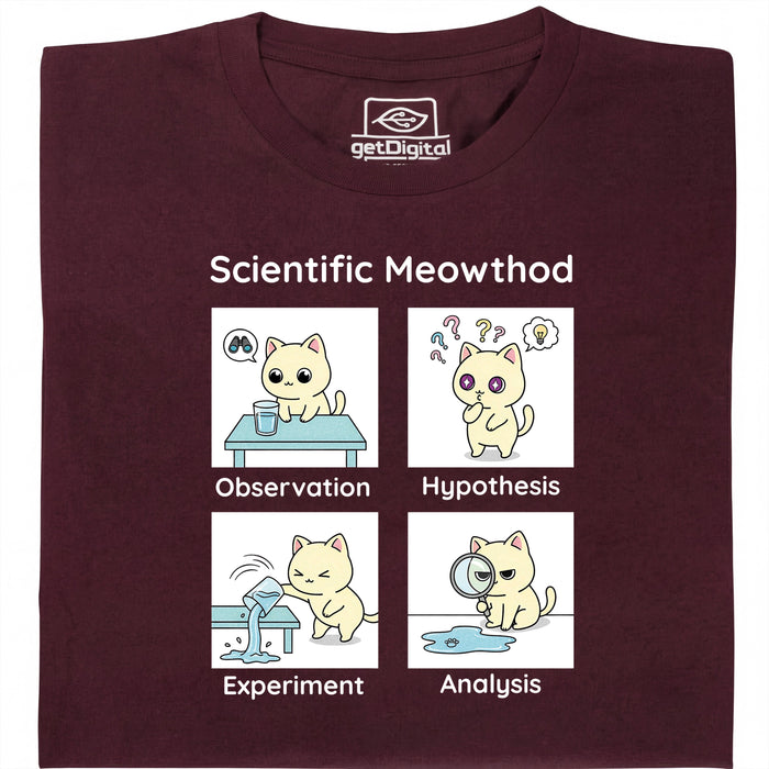 Scientific Meowthod - Vista principal Camiseta Rojo oscuro