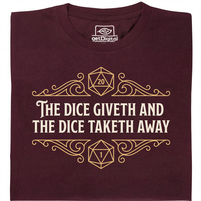 The Dice Giveth and the Dice Taketh Away - Vista principal Camiseta Rojo Oscuro