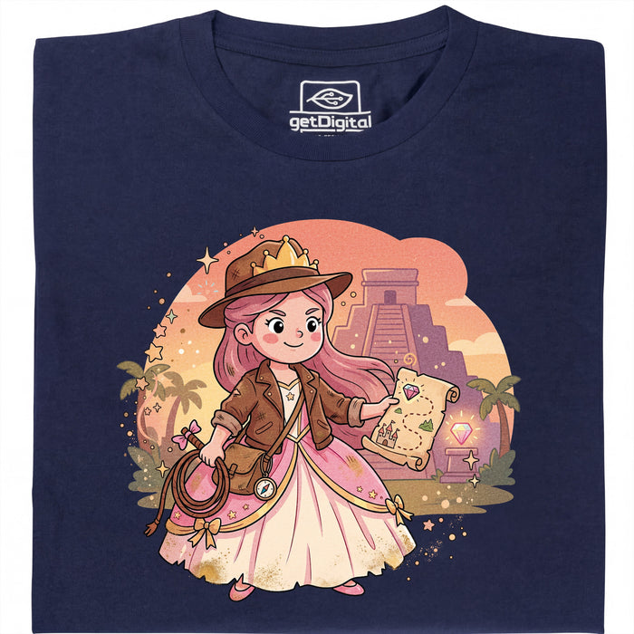 Nerdy Princess &amp; The Lost Temple - Vista principal Camiseta Azul marino
