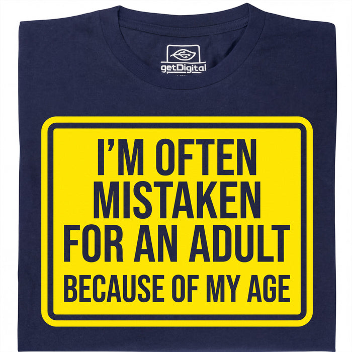 Mistaken For An Adult - Vista principale T-Shirt Blu Marino