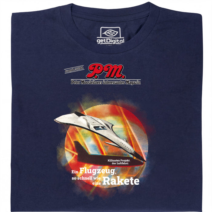 P.M. Magazine 3/1984 Vliegtuig als Raket - Hoofdweergave T-Shirt Marineblauw