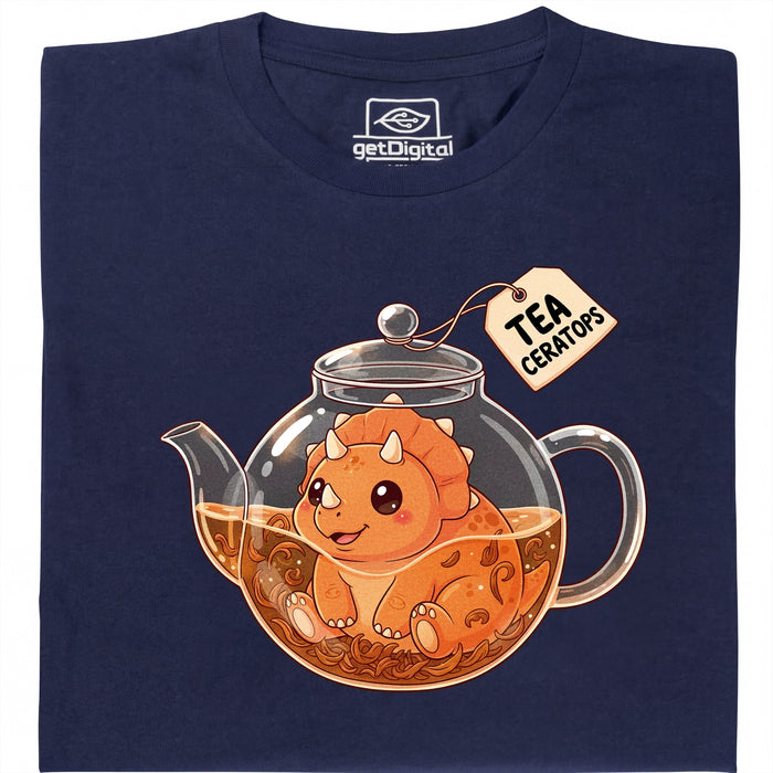 Tea-Ceratops - Hoofdweergave T-Shirt Marineblauw
