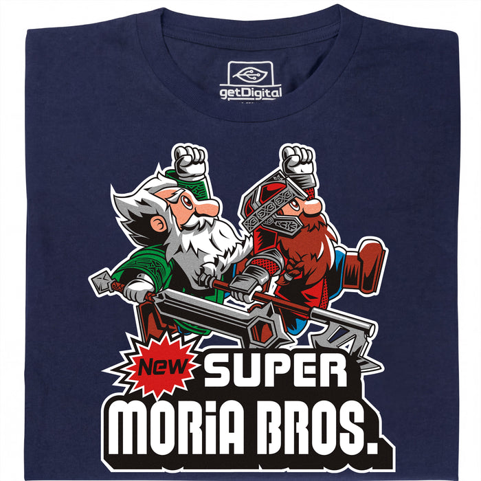 Super Moria Bros - Hoofdaanzicht T-Shirt Marineblauw
