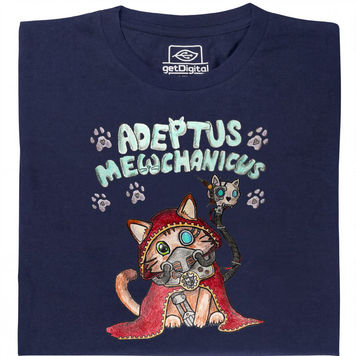 Adeptus Meowchanicus - Front view T-Shirt Navy Blue