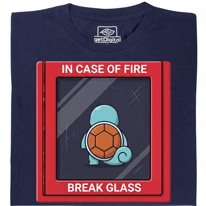 In Case of Fire - Break Glass - Vista principal Camiseta Azul Marino