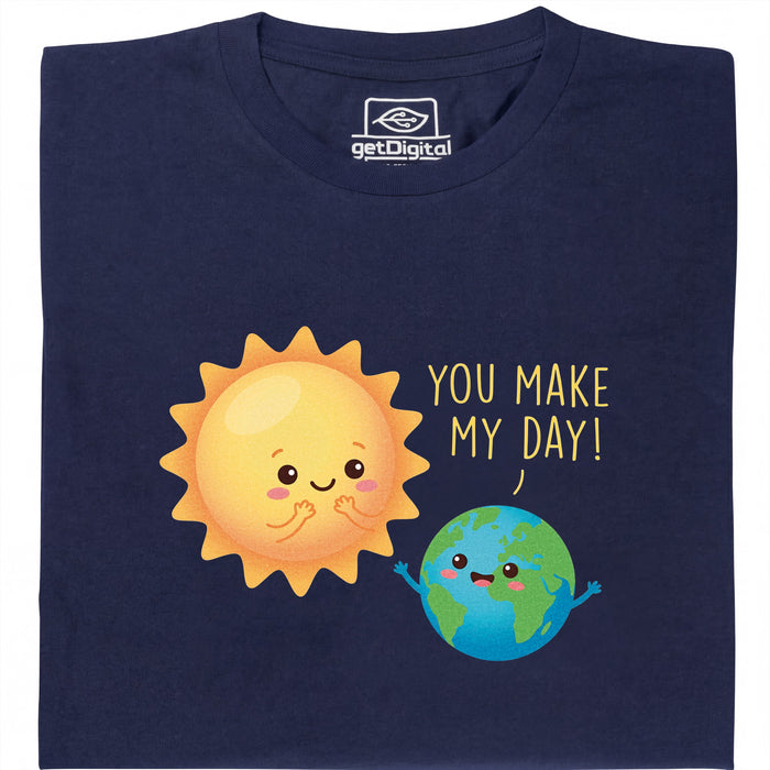 You Make My Day - Vista principale T-shirt Blu Navy