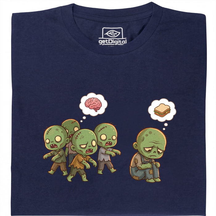 Zombie Vegetarian - Front view T-Shirt Navy Blue