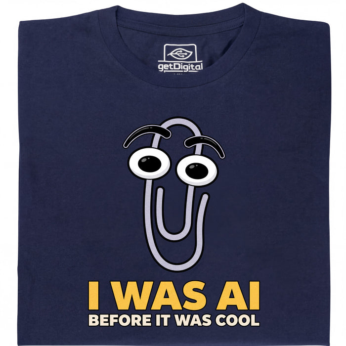 I Was AI Before It Was Cool - Vista principal Camiseta Azul Marino