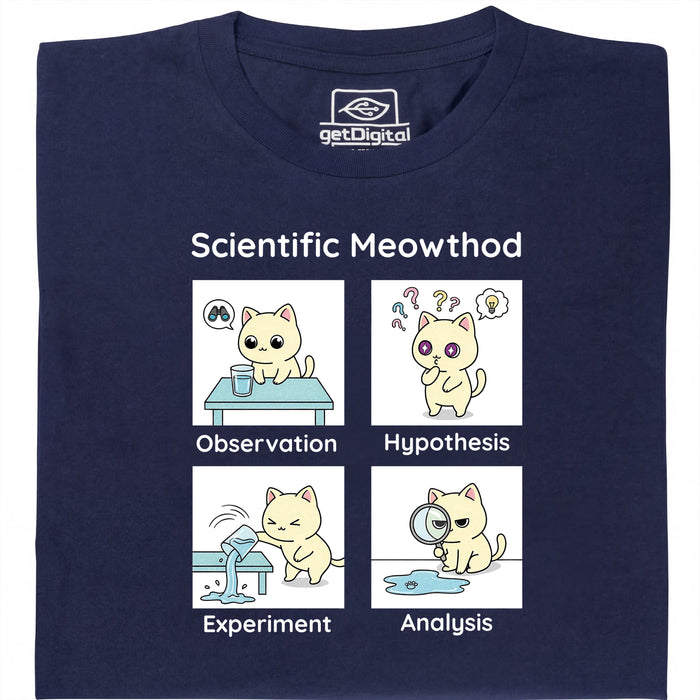 Scientific Meowthod - Vista principal Camiseta Azul marino