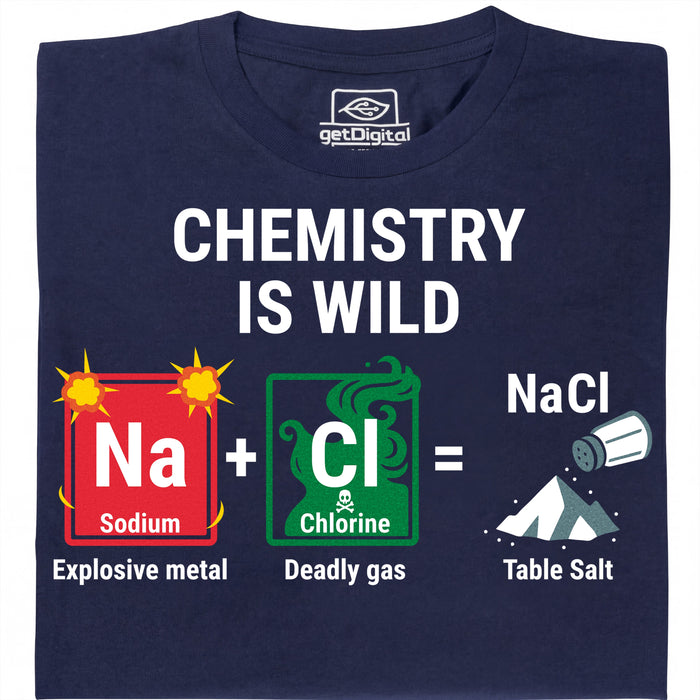 Chemistry Is Wild - Vooraanzicht T-shirt Marineblauw