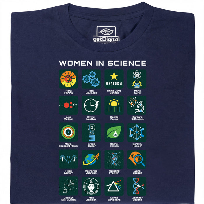 Women in Science - 20 Pioneers of Science - Main view T-shirt Navy Blue