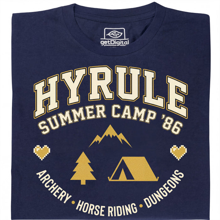 Hyrule Summer Camp - Vista frontale T-shirt Blu Navy