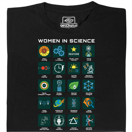 Women in Science - 20 Pioneras de la Ciencia - Vista principal Camiseta Negro