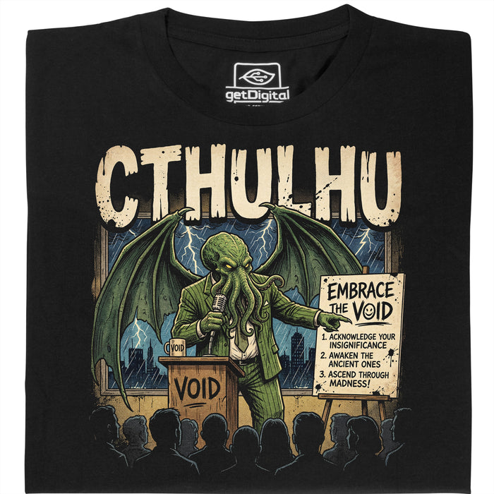 Cthulhu - Embrace the Void - Hauptansicht T-Shirt Schwarz
