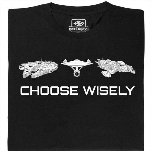 Choose Your Spaceship - Vista principal Camiseta Negro