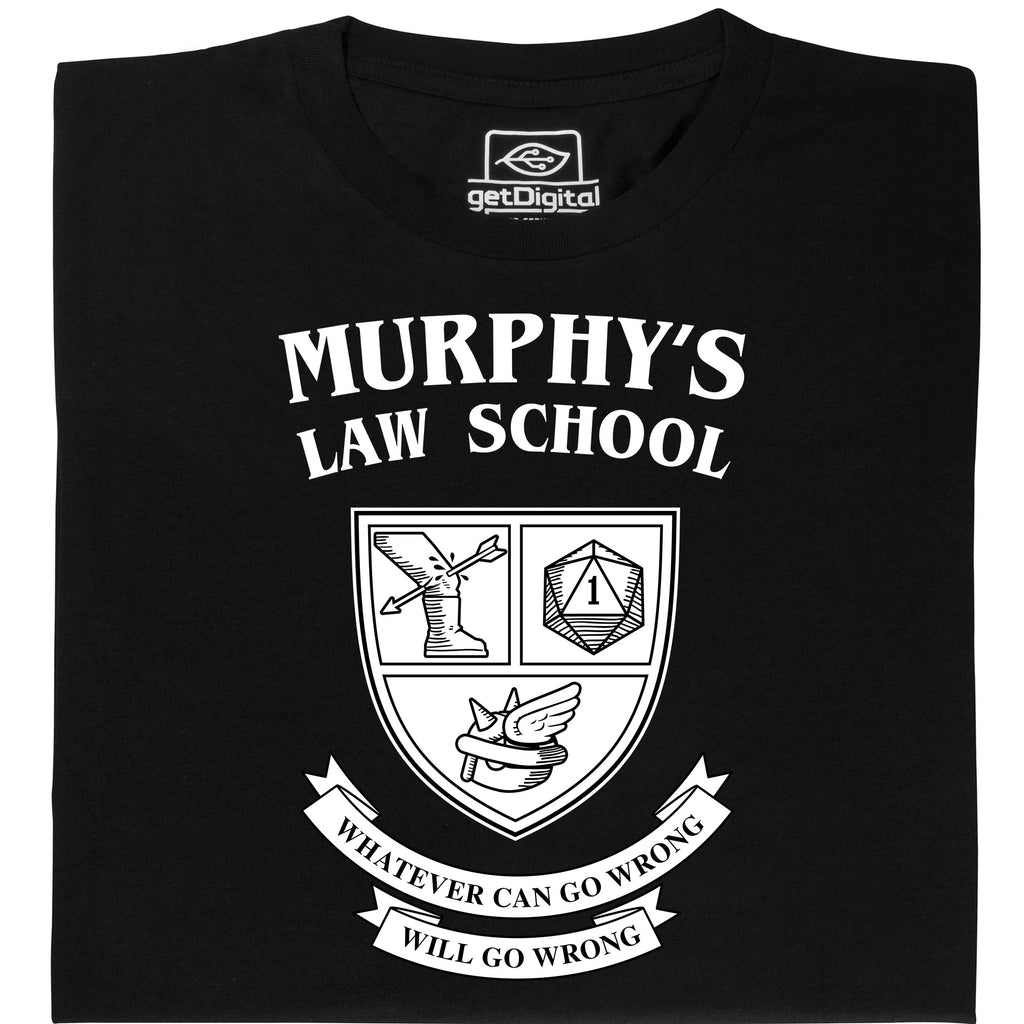 Murphy's Law Tシャツ ブラック M Murphy's Law School - Shirt for the unlucky with humour — getDigital